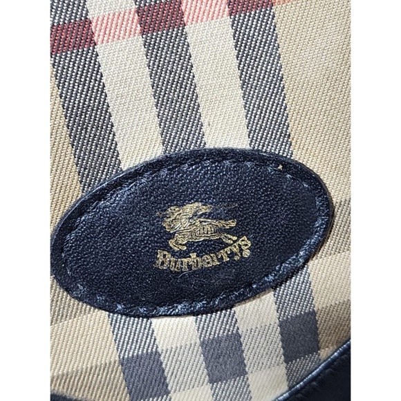Authentic Burberry Vintage Haymarket Check Canvas Envelope Clutch Bag Black/Beig - Picture 6 of 13
